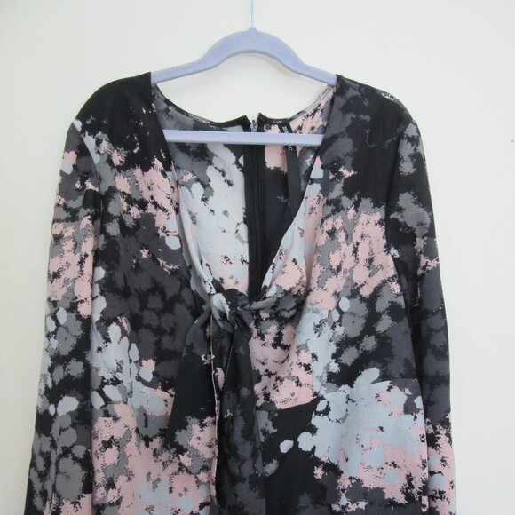 NWOT Mac & Jac Long Sleeve Blouse -  Elegant Bow Tie Knot - Back Zipper - Size M - Picture 2 of 12